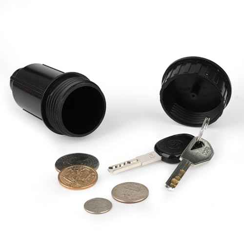 Key Hider Realistic Sprinkler Head Waterproof Cash Holder for Outdoor Garden Yard Easy Push Into The Ground (Black)