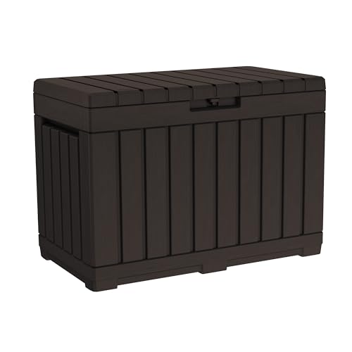 Keter Kentwood 50 Gallon Outdoor Storage Box Brown - Patio Side Table