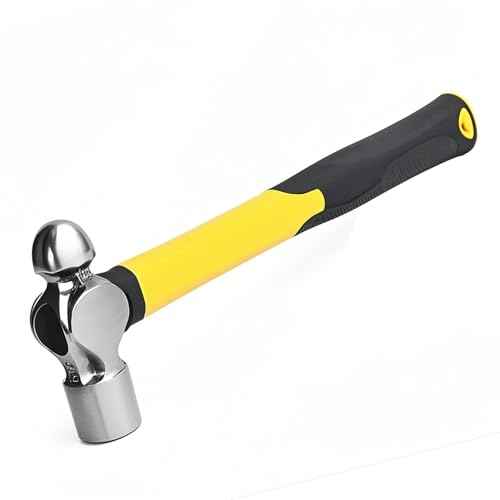 8oz Ball Peen Hammer,Reinforce,Polished,Shock-Proof Plastic Handle.