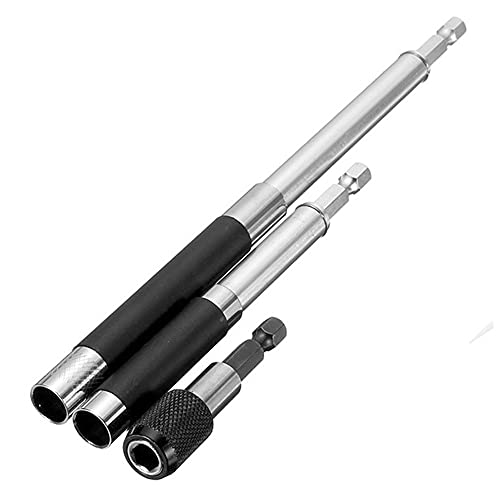 Magnetic Screw Drive Guide Drill Bit Tip Holder Screwdriver Bit Holder Drill Bit Extension Bar Drill Screw Adapter with 1/4 Inch Hex Shank, Set of 3
