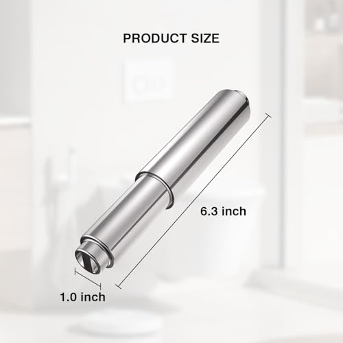 Toilet Paper Holder with Spring Loaded Replacement Rod Universal Stick Roller for Bathroom Wall Tissue Paper Roll Holders Chrome Plastic Extender Slot Machine Style