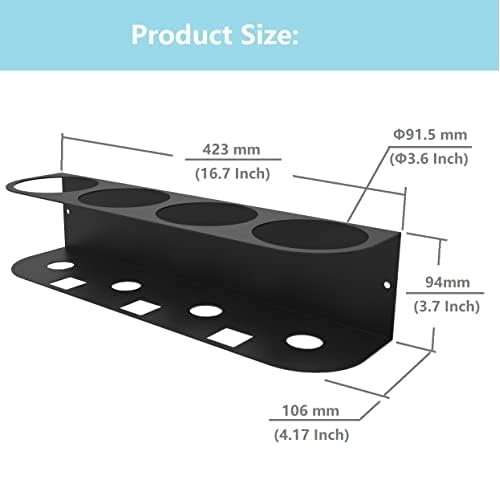 JINGCHENGMEI 4 Spray Bottles Holder, Steel Wall Mount Storage Organizer for All-Purpose at Garage and Home (SBH-4B1Pc)