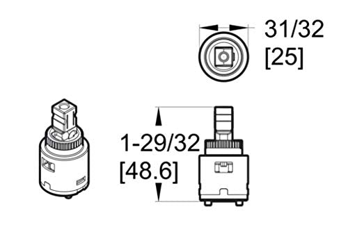 Pfister 9740740 Avalon/Treviso 25mm Cartridge Sub-Assembly 7/8 inch (L) No Finish