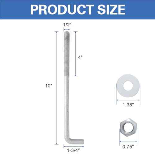 1/2¡± x 10¡± Concrete Anchor Bolts (25 Pack) L Shaped, Hot-Dip Galvanized