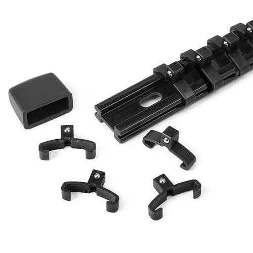 ALOANES 20 Pcs 3/8 inch Drive Clips for ABS Socket Rails Organizer- Aloanes ABS Plastic Rail Organizer Replacement Clips (Black)