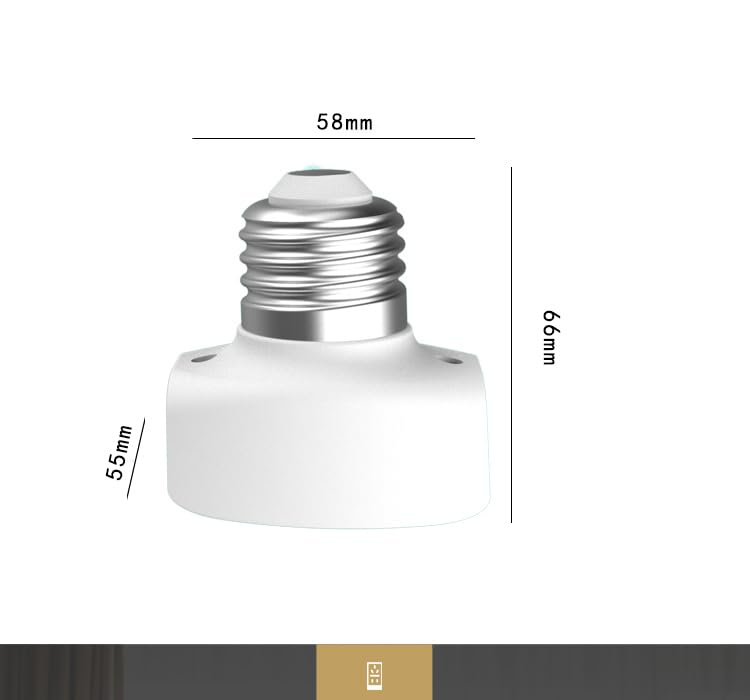 Onite White E26/E27 Light Socket Outlet Adapter 1000W, Indoor/Outdoor, 1 Pack