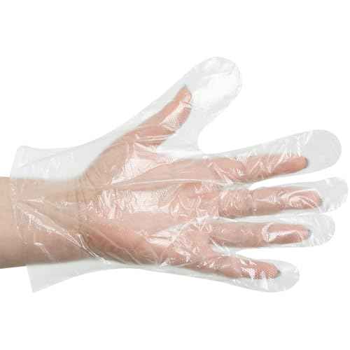 ForPro Professional Collection Disposable Poly Plastic Gloves, All-Purpose Food Safe Gloves for Cooking, Food Handling and Prep, Latex-Free, Non-Sterile, Clear, One Size, 500-Count