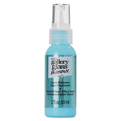 Gallery Glass Aqua Stained Glass 2 fl oz Brilliant Shimmer Finish Paint, Perfect for Easy to Apply DIY Arts and Crafts, 19684