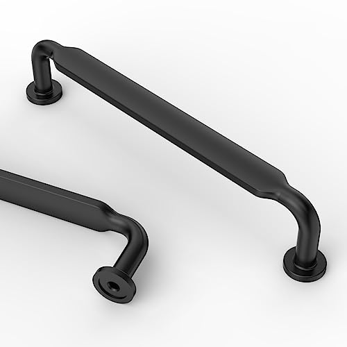 Asidrama 10 Pack 5 Inch Matte Black Kitchen Cabinet Handles - Hole Center 128mm