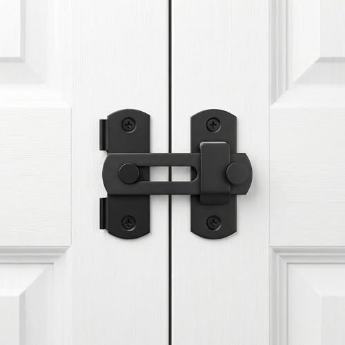 DOUBLE 2 C 1 Pack Barn Door Lock Sliding Door Hardware Carbon Steel Black