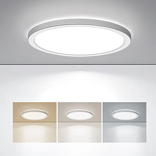 BLNAN White 9-Inch LED Flush Mount Ceiling Light - 18W, 3000K/4000K/5000K, Ultra Thin, Non-Dimmable, Pack of 1