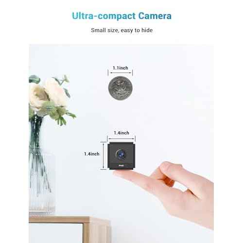 Smhawk Small Indoor Camera, 2K FHD WiFi Camera, Mini Home Security Camera, Cloud & SD Storage Security Camera, Motion Detection Alarm Device, Auto Night Vision, Upgraded Stable Stand;£¨Black