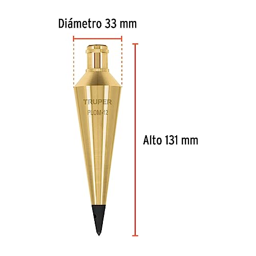 TRUPER PLOM-12 Brass Plumb Bobs 12 Oz (340 g)