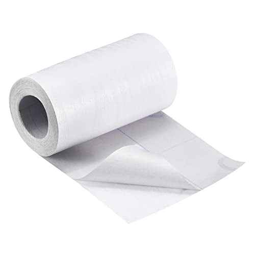 uxcell Wood Grain Tape, 4.72" x16 Ft Wall Paper Border Sticker Self-Adhesive Wood Grain Repair Patch with Scraper for Wall Corner Table Door Sofa Furniture Home Decor (White)