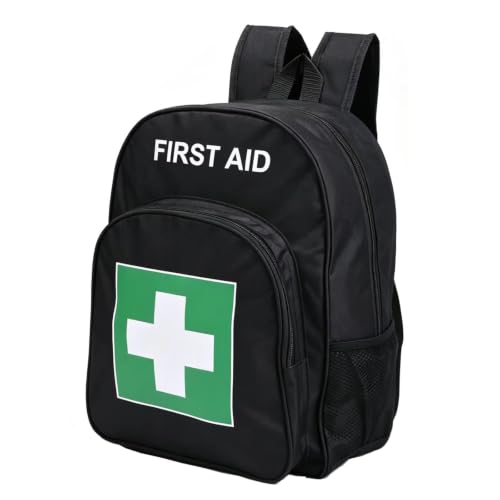 Jipemtra Emergency First Aid Backpack Black Green 16x12x6in for Hiking Camping Travel