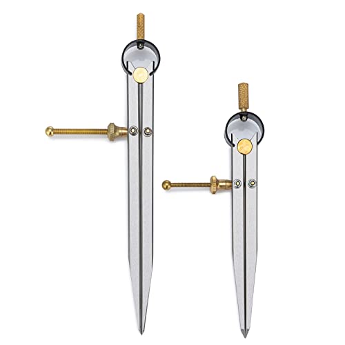 2 PCS Adjustable Lockable Spring Wing Divider Calipers, 6 Inch and 8