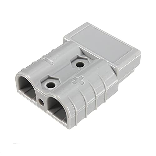 2pc Battery Quick Connector Kit 50a Plug Connect Disconnect Winch Trailer (50A 6AWG -Grey)
