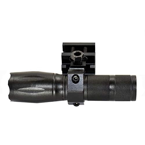 Trinity 1000 Lumen led Flashlight for mossberg 500 Pump Home Defense Tactical Hunting Optics Aluminum Black Picatinny Weaver Mounted Adapter Single Rail Mount.