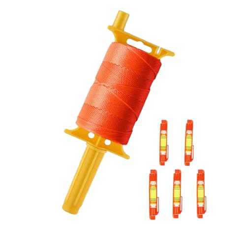 Mason Line String with Handle, #18 540 FT Braided Construction Nylon String Line, String Line Reel with 5 Built-in Levels for DIY