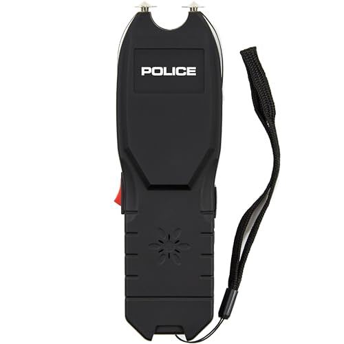POLICE Stun Gun for Self Defense 2101 ? High Voltage Rechargeable with LED Flashlight & Siren Alarm ? Compact & Heavy Duty ? Personal Security for Women & Men ? Black