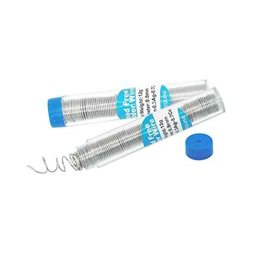 Rosin Core Solder, Lead-Free Solder Flux Wire, Diameter 0.8mm, 20g Portable Tin Solder for Electrical Soldering, Circuit boards, DIY, Welding Work - 2PCS