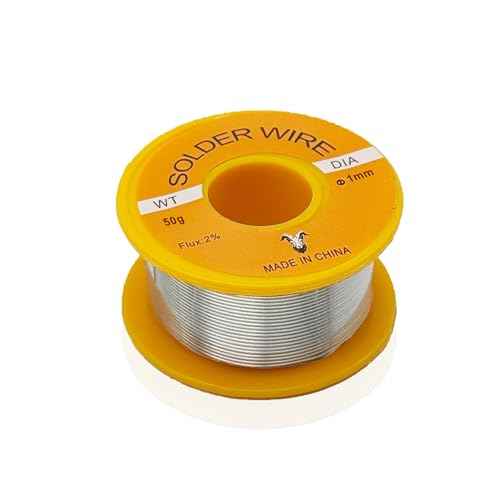 63-37 Solder Wire, no-wash tin-Lead Rosin cored Wire with 2% Flux,0.11 Pounds, Welding Supplies for Electronic Stained Glass Precision Repair DIY (1mm 50g)