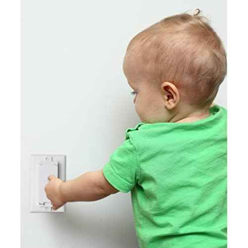 Rocker Light Switch Guard, ILIVABLE Child Proof Switch Plate Cover Prevents Kids or Accidental Turned On/Off Switch While Allowing Access (White, 1 Pack)