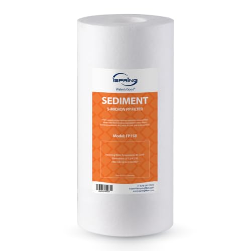 iSpring FP15B Sediment Filter - Replacement 5-Micron Whole House Water Filter, 4.5 x 10 Inch, High Capacity, White