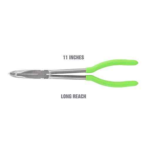 OEMTOOLS 22623 Angled Needle Nose Pliers 11", 90¡Æ Long Needle Nose Pliers, Rust Resistant, Heat-Treated Steel Construction, Automotive, Construction, and Jewelry Making Tools