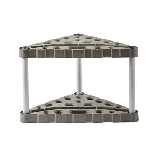 Rubbermaid Plastic Garage Corner Tool Tower Rack, Easy to Assemble, Organizes up to 30 Long-Handled Tools/Rakes/ Brooms/Shovles for Home/House/Outdoor/Sheds