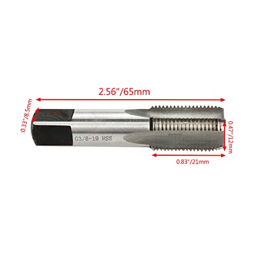 Pipe Thread Tap G3/8-19 BSP 55 Degree 4 Straight Flutes Pipe Tap