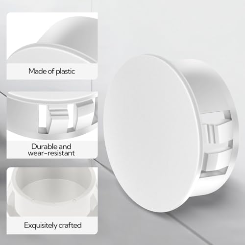 GAGIRA 100PCS White 3/8 Inch Plastic Hole Plugs for Furniture Panel Covers