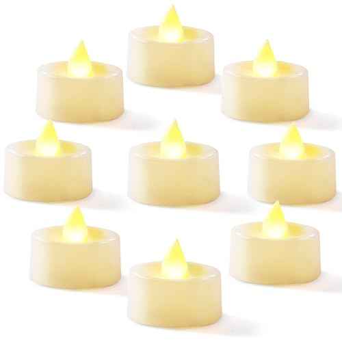Homemory 24-Pack Flameless LED Tea Lights Candles Battery Operated, 200+Hour Fake Electric Candles TeaLights for Votive, Halloween, Ofrenda, Diya, Wedding Centerpiece Table Decor, Funeral, Christmas