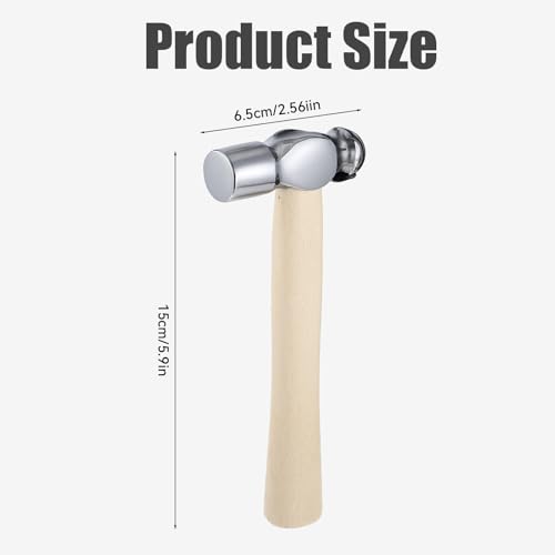 Mini Hammer with Wooden Handle, Ball Peen Hammer, Small Round Head Hammers Tool, Jewelry Making, Repairing, Carpentry, Crafting