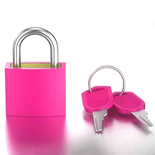 10 Pcs Suitcase Locks with Keys, Small Padlock with Key, Luggage Padlocks, Mini Keyed Padlock for Travel Bags, School Gym Locker, Toolbox - 23mm (Colorful)