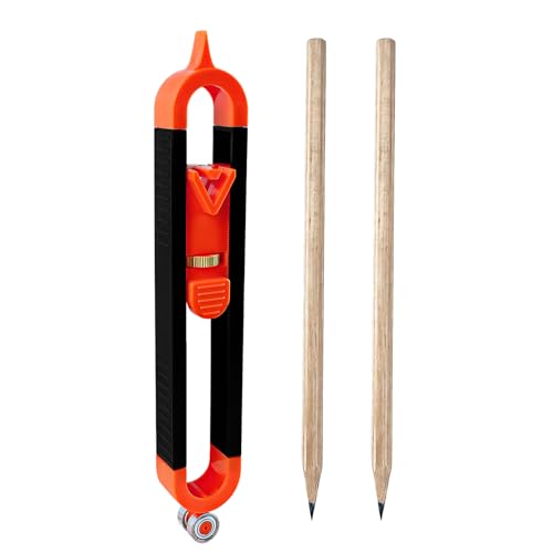 Contour Scribe Tool with 2 Pencils – Adjustable Profile Gauge for Carpentry, Tiling & DIY