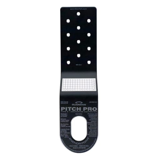 Guardian 10540 Pitch Pro Slotted Roof Anchor | Powder Coated Steel | 5000 lb Minimum Breaking Strength (MBS) | OSHA and ANSI Compliant | Black