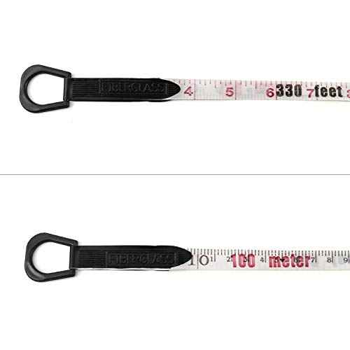 QWORK Tape Measure, 1/2" x 330' Open Reel Dual Sided Fiberglass Tape Measure for Engineer, Yard and Field, Measuring Tape