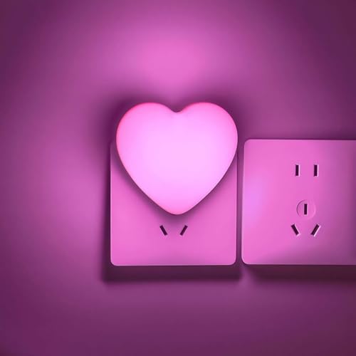 INZU Pink Night Light for Kids - Wall Plug LED Nightlight with Auto Dusk to Dawn Sensor, Soft Warm Glow for Nursery & Bedroom