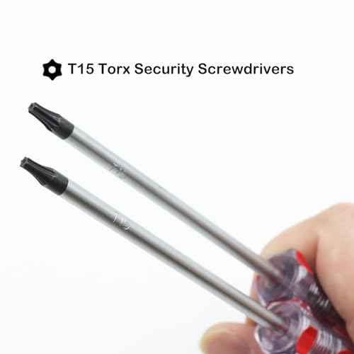 AKTOO 2PCS T15 Torx Screwdriver, 4inch Torx Driver Star Bit Screwdrivers for Computer Repairing, Automobile Tools and Home Appliances