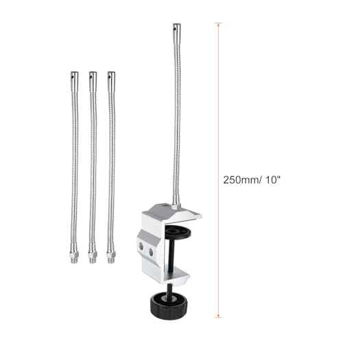 HARFINGTON Soldering Helping Hands, Third Hand Solder Tool Clamp Stand with Flexible Arms 4 Rotatable Alligator Clip for PCB Electronics Repair Assembly Hobby Welding, Silver 10"