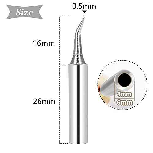 10 Pieces Soldering Iron Tips, 900M-T Solder Welding Replacement Tip Kit for Hakko, Radio Shack, TENMA, ATTEN, Quick, Aoyue, Yihua Soldering Station (900M-T-IS)