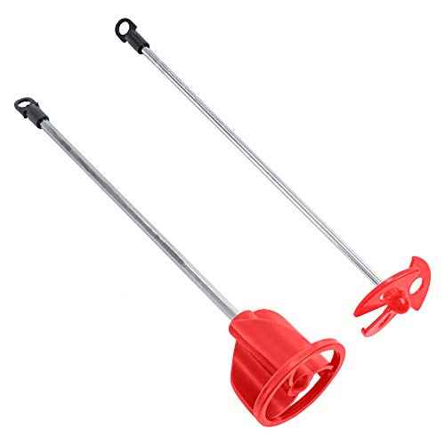 TCP Global Paint Mixer Attachment (Set of 2) - 14" Drill Paddle Mixer with 1/4" Round & 5/16" Hex Shafts, 3" Paddles - Mix 1 Quart to 2.5 Gallons of Paint, Epoxy Resin, Concrete, Drywall Mud, Mortar