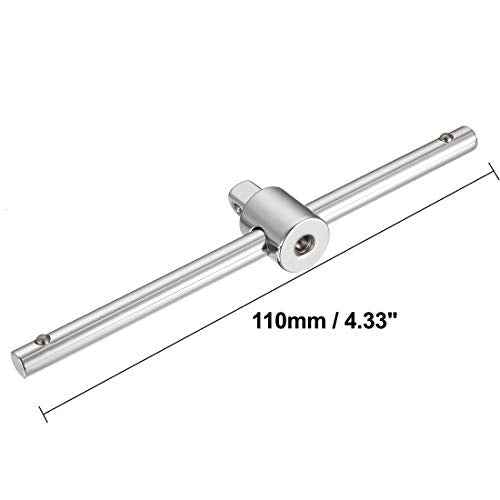 uxcell 1/4 Inch Drive Sliding Wrench Breaker Bar Adjustable T-Handle Socket Hand Tool