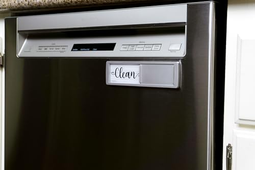 FridayVibez Dark Farmhouse Dishwasher Magnet Sign — Clean/Dirty, 7x2in, Adhesive Included