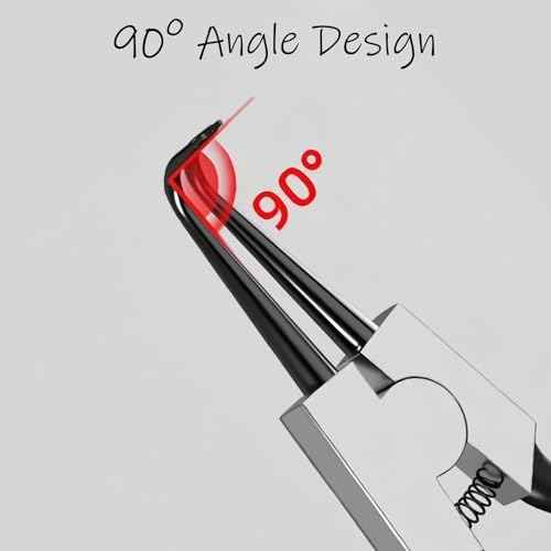 7" Bent External Snap Ring Pliers,Internal Spring Design,Anti-Rust,Standard Head.