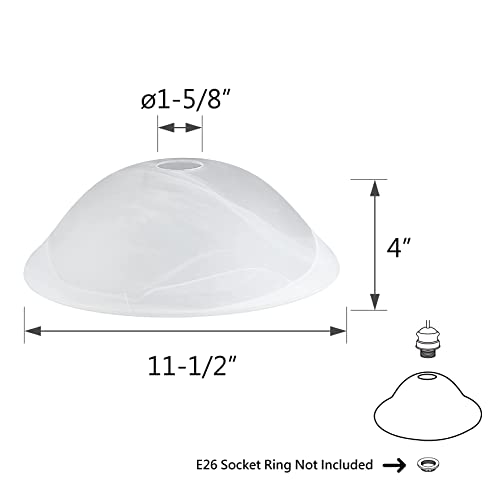 Transitional Aspen Creative 11-1/2" Alabaster Glass Shade for Medium Base Fixtures