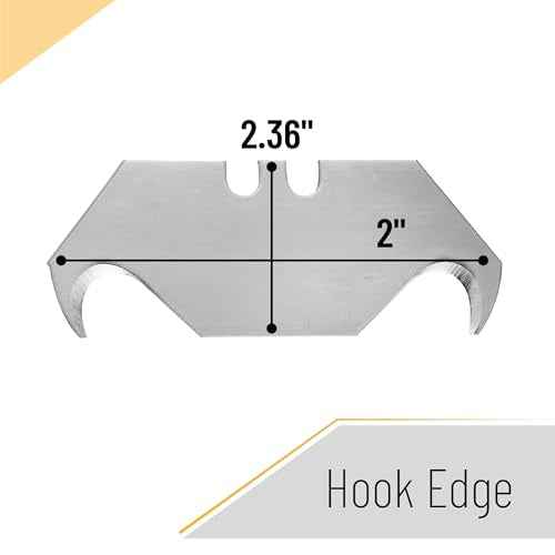 Bates- Utility Knife Blades with Hook Edge, 40 Pack, Box Cutter Blades, Razor Blades Utility Knife, Razor Knife Blades, Replacement Blades, Razor Blades for Box Cutters, Box Cutter Blades Refills
