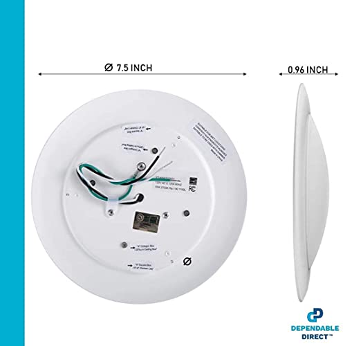 Lunabode 7.5 Inch Bright White LED Disc Light - 5000K Surface Mount Ceiling Fixture