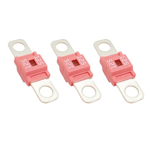 KEVWR 125A Pack of 3 Midi Bolt-On Fuses for Cars Trucks Construction Vehicles